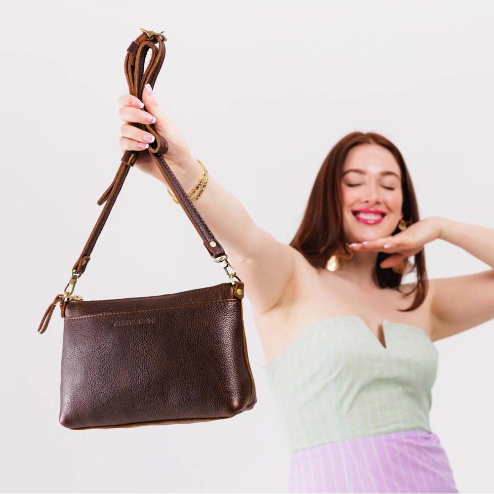 PORTLAND LEATHER Poppy Purse Large Coldbrew - Picture 3 of 10